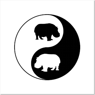 Yin Yang Hippos Posters and Art